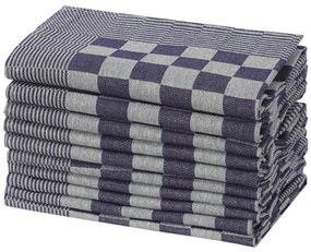 Panos de cozinha 50 pcs 50x70 cm algodão azul e branco