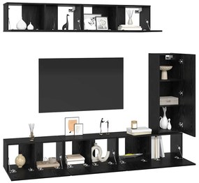 Conjunto de móvel de TV 6 pcs Carvalho preto 30.5 x 30 x 90 cm