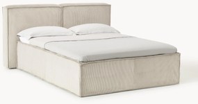 Cama boxspring em bombazina Lennon