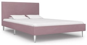 280957 vidaXL Estrutura de cama 120x200 cm tecido cor-de-rosa
