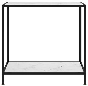 Mesa consola 80x35x75 cm vidro temperado branco