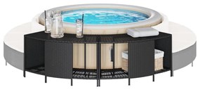 vidaXL Prateleiras p/ banheira de hidromassagem 2 pcs vime PE preto