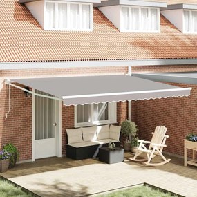vidaXL Toldo Retrátil Automático Cinza Claro 450 x 300 cm