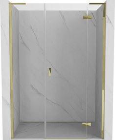 Mexen Mist-H L porta de duche direita de abrir 160 cm, transparente, dourada - 8A5L-160-001-50-00-P