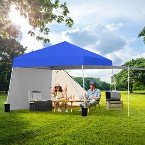Tenda Pop up, jardim, feiras, eventos 430 x 280 cm (COM TOLDO) com 2 paredes laterais conversíveis, 2 alturas ajustáveis, bolsa de transporte, Azul