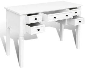 Secretária com 5 gavetas branco