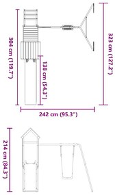 Conjunto de brincar para exterior madeira de douglas maciça