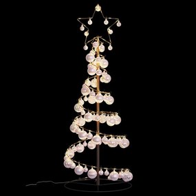 Árvore de Natal LED com Baubles 80 LEDs Branco Quente 120 cm