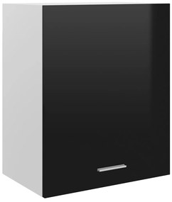vidaXL Armário de parede “Lyon” deriv. madeira preto brilhante