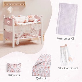 Beliche de Brincar para bonecas (NÃO INCLUIDAS) Princesa 56,4  x 31  x 45,5 cm Rosa