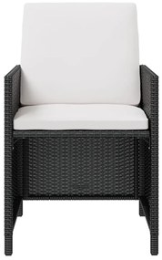 9 pcs conjunto jantar p/ exterior vime e madeira acácia preto