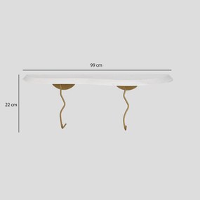 Prateleira de Parede Lierre – Dourada e Branca – 99 cm