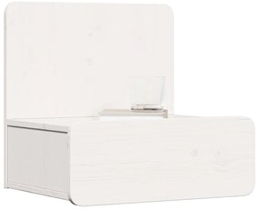 Mesa de Cabeceira Montada na Parede com gaveta 2 pcs Branco