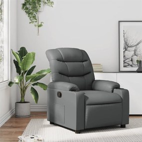 vidaXL Poltrona reclinável couro artificial cinzento
