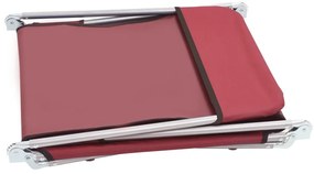 Espreguiçadeiras dobráveis 2 pcs aço e tecido vermelho