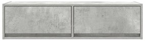 Armário para TV Cinza Concreto 100x31x25,5 cm Madeira Engenharia