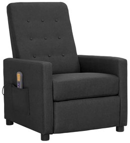 vidaXL Poltrona de massagens tecido cinzento-escuro