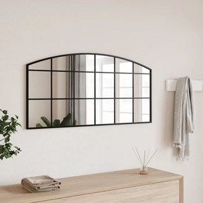 vidaXL Espelho de parede arqueado 100x50 cm ferro preto