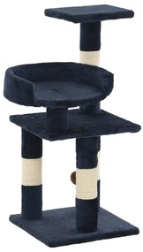 Árvore p/ gatos c/ postes arranhadores sisal 65 cm azul