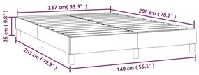 Estrutura de cama com molas 140x200 cm tecido cinza-acastanhado