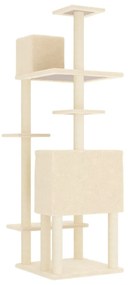 Árvore para gatos c/ postes arranhadores sisal 154 cm cor creme