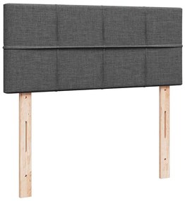 Cama otomana com colchão 120x200 cm tecido cinzento escuro