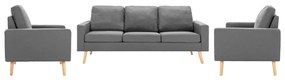 vidaXL 3 pcs conjunto de sofás tecido cinzento-claro