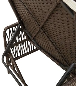 Conjunto de Espreguiçadeira Conjunto de 3 Marrons e creme