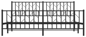 Estrutura de cama sem colchão com pés 180x200 cm preto