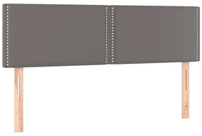 Cabeceira cama c/ LED 144x5x78/88cm couro artificial cinzento