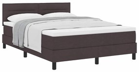 Cama Box Spring com Colchão Castanho Escuro 140x190 cm Tecido
