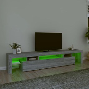 Móvel de TV com luzes LED 215x36,5x40 cm sonoma cinza