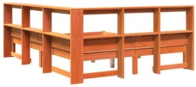 Cama com estante sem colchão 140x190 cm pinho maciço