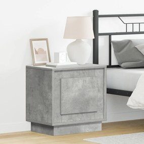 vidaXL Cômodas de Cabeceira com Luzes LED 2 pcs Cinza Concreto 44x34,5x45 cm