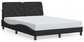 Estrutura de cama c/ luzes LED 140x200 cm veludo preto
