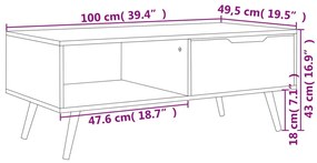 Mesa de centro derivados de madeira cinza cimento