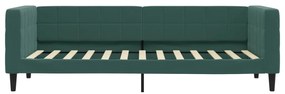 Sofá-cama com colchão 80x200 cm veludo verde-escuro