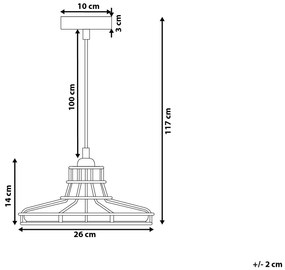 Candeeiro de teto em vidro cor de âmbar e metal cor de cobre TORRE Beliani