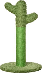 PawHut Arranhador para gato de interior em forma de cacto, árvore para gatos em sisal resistente com base, 40 x 40 x 65 cm, verde | Aosom Portugal