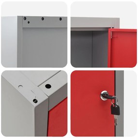 Armário de Ferramentas VidaXL Montado na Parede Vermelho 50x20x55 cm A