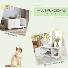 PawHut Móvel Caixa de Areia para Gatos com Porta com Arranhador Caixa