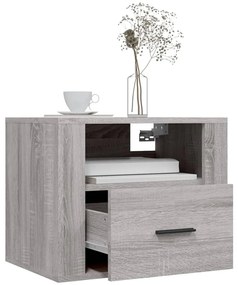 Mesas de cabeceira parede 2 pcs 50x36x40 cm cinzento sonoma