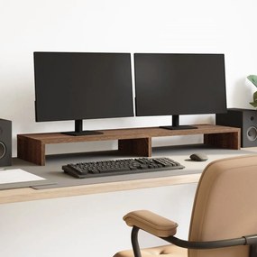 vidaXL Suporte monitor 100x27x10cm derivados madeira carvalho castanho