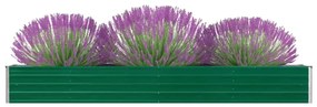 vidaXL Canteiro elevado de jardim aço galvanizado 320x40x45cm verde