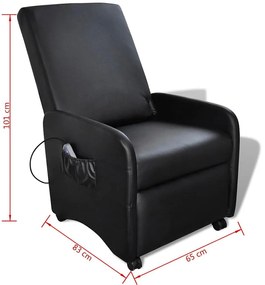 Cadeira de massagens couro artificial preto