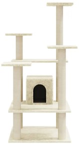 Árvore para gatos c/ postes arranhadores sisal 110 cm cor creme
