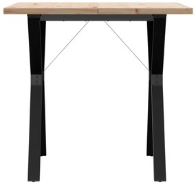 Mesa de jantar estrutura em Y 80x80x75,5 cm pinho/aço