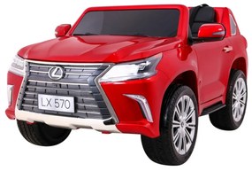 Carro elétrico para Crianças 24V 4x4 2 Lugares Lexus LX570 Rodas de EVA, Assento de couro Vermelho Pintado