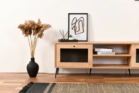 Móvel TV Calvin – Carvalho e Preto – 180x55x40 cm