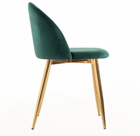 Cadeira Vint Veludo Golden - Verde